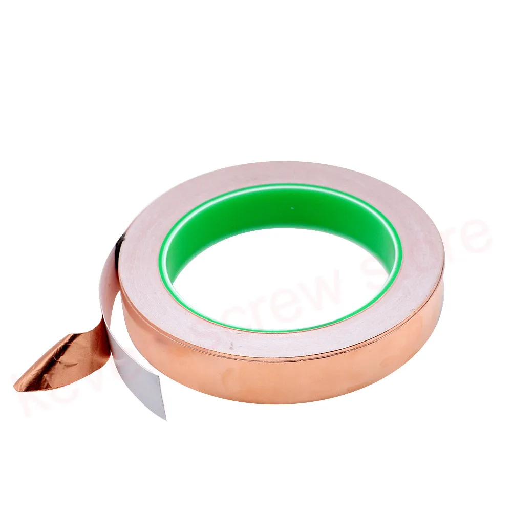 20M 3mm 4mm 6mm 9mm 15mm 17mm Double guide copper foil tape Pure copper Conductive adhesive tape Shield tape Single side glue