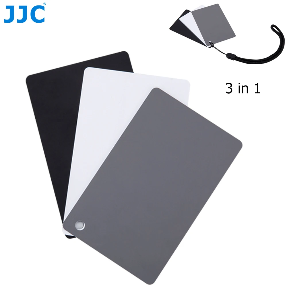 JJC 3in1 18% Gray Card White Balance Card Photographic Calibration for Canon Nikon Fujifilm Sony DSLR SLR Camera Accessories