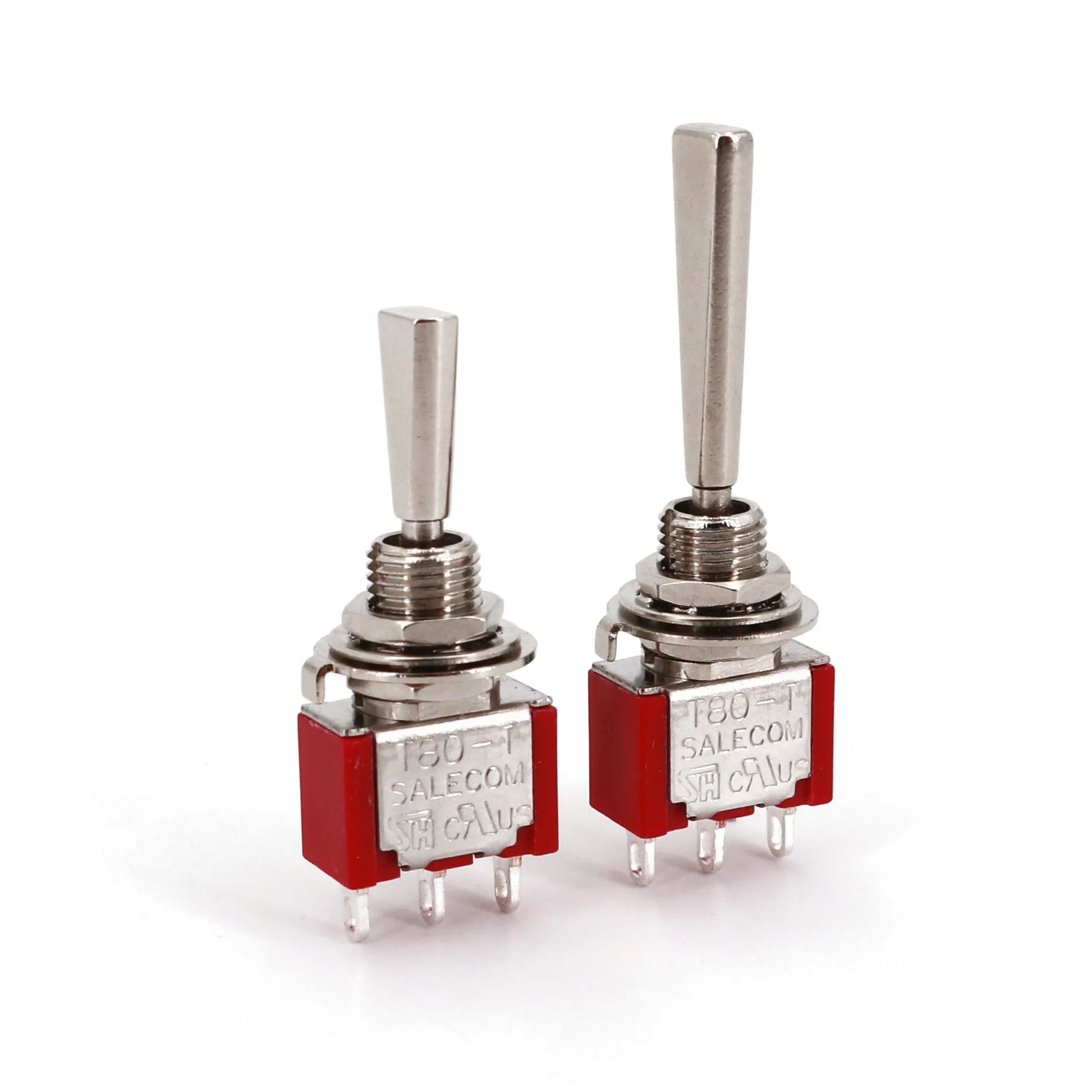 Seria SH T80-T Płaski uchwyt 6,35 mm Mini przełącznik dwupozycyjny do montażu panelowego do pilota zdalnego sterowania modelu RC