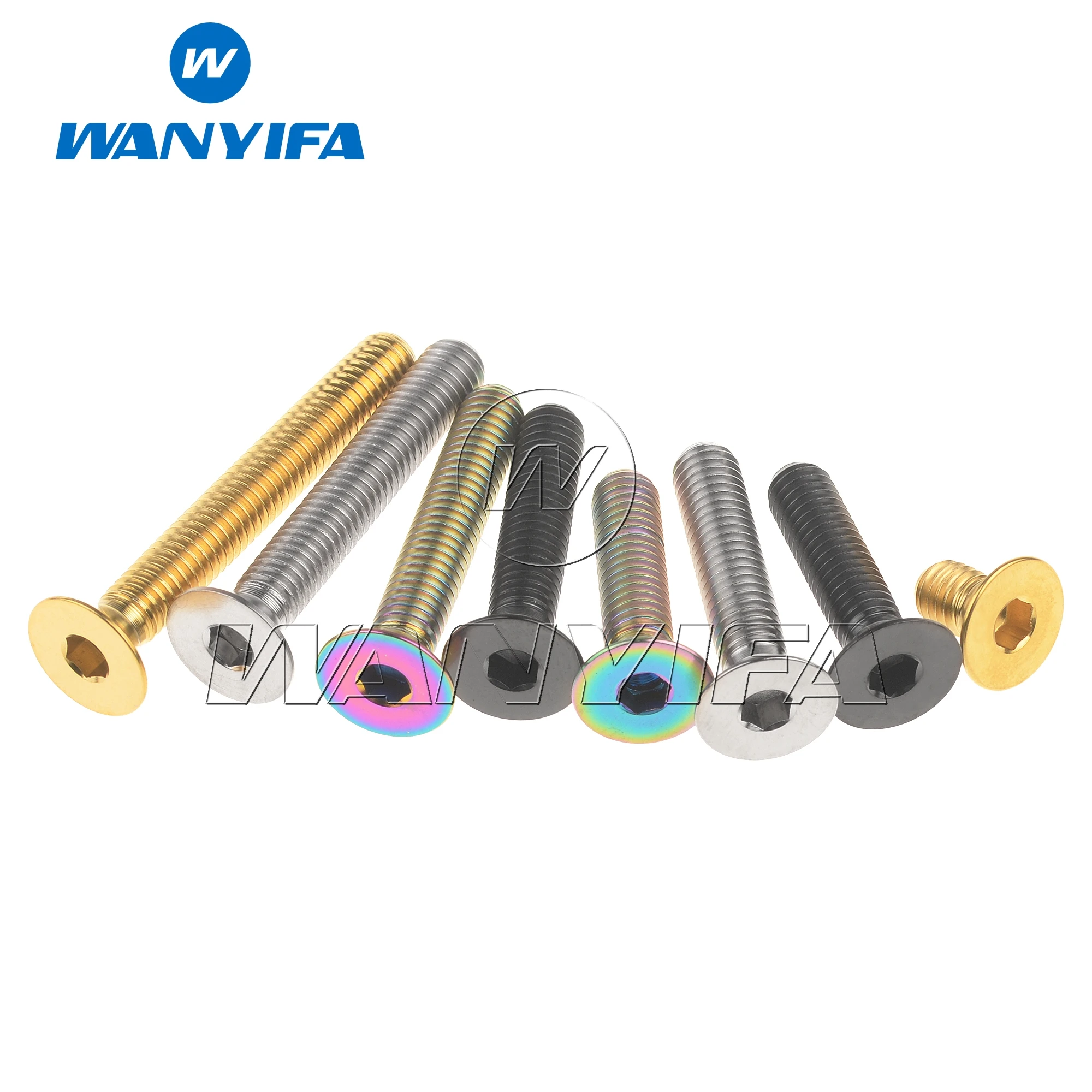 Wanyifa-tornillo de cabeza avellanada, Perno de titanio Ti, M6x10, 15, 20, 25, 30, 35, 40, 45mm, llave Allen