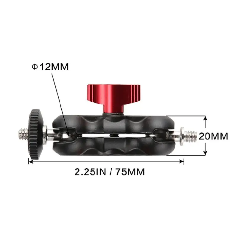 2022 New Double Ball Head Shoe Mount Adapter Magic Arm 1/4