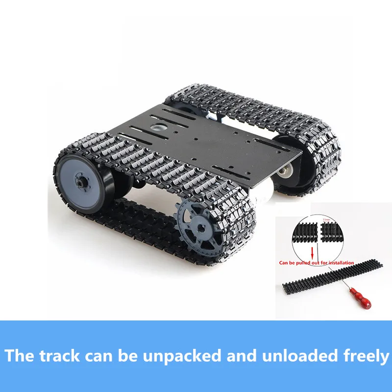 Metal Smart RC Tank Chassis Kit Shock-Absorbing Crawler Robot With 33GB-520 Motor Wireless Controller DIY For Android Toy