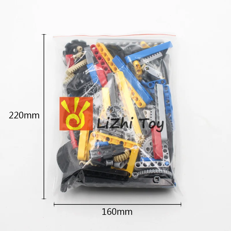 250g Technology Liftarm Beam Gear Cross Axle Frame Connector Pin Build MOC High-Tech Bricks Building Blocks Robot Compatible Toy