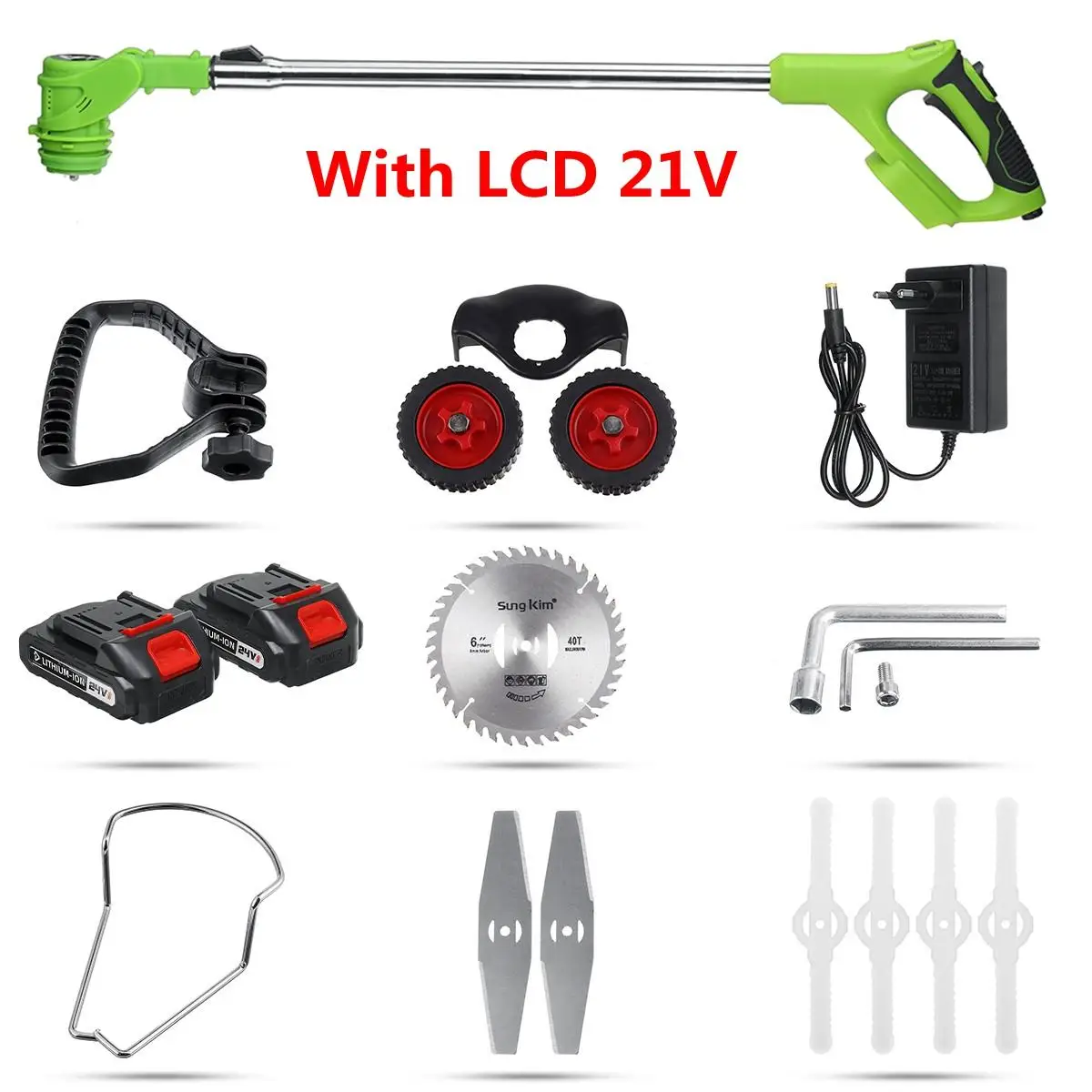 35000Rpm 1800W ไร้สาย Trimmer 2แบตเตอรี่ Super Power Auto-Release ไฟฟ้าเครื่องตัดหญ้าสวนตัดแต่งกิ่งเครื่องมือ Weeders