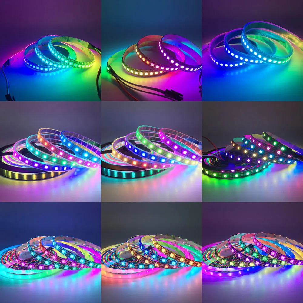 Imagem -05 - Endereçável Individual Led Strip Light Sk6812 Rgbw Semelhante Ws2812b em 30 60 144 Leds Pixels m Ip30 Ip65 Ip67 ic