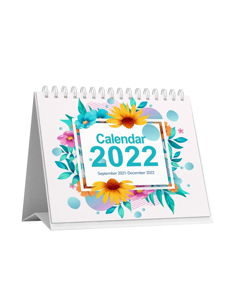 1 pces calendário de mesa 2021 Sep-2022 dec levanta-se flip mesa calendário tabela agenda mensal diário planejador
