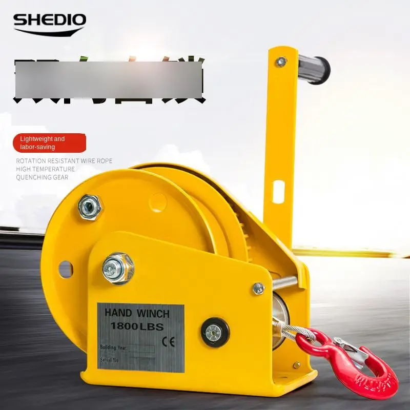 Two-way self-locking small hand windlass with automatic brake manual winch tractor