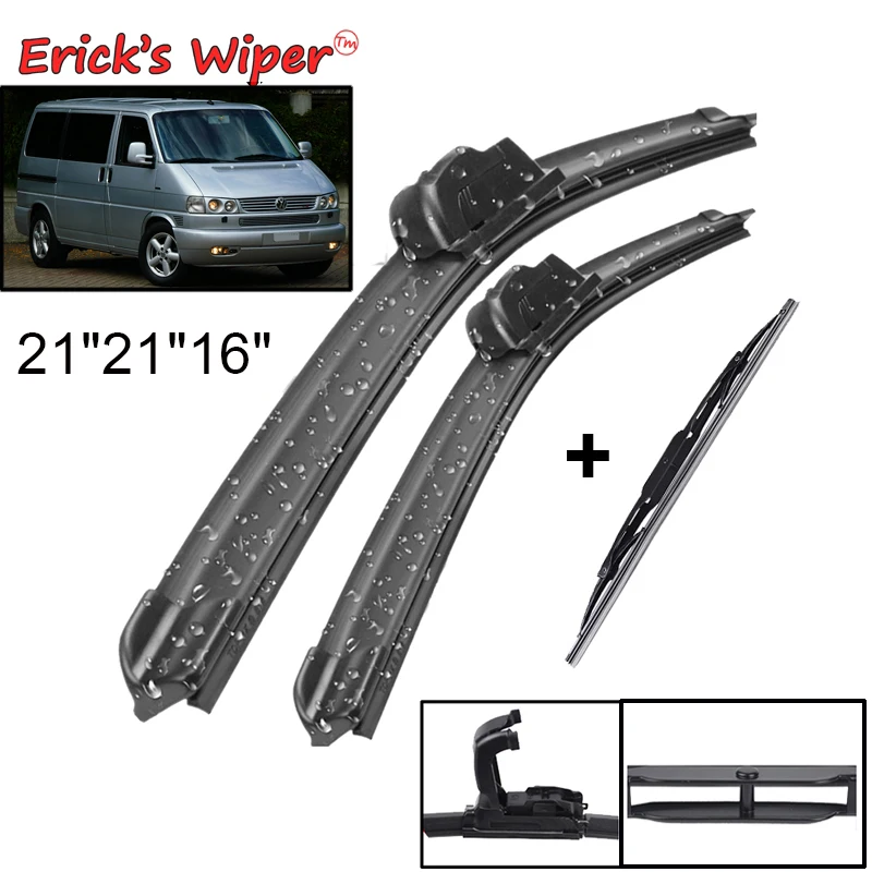 Erick's Wiper Front & Rear Wiper Blades Set Kit For VW Transporter T4 1990 - 2003 Windshield Windscreen Window Brush 21