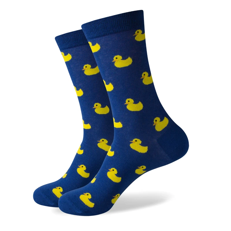 Match-Up Men\'s duck cartoon Combed Cotton Socks Crew Socks (451), US 7.5-12