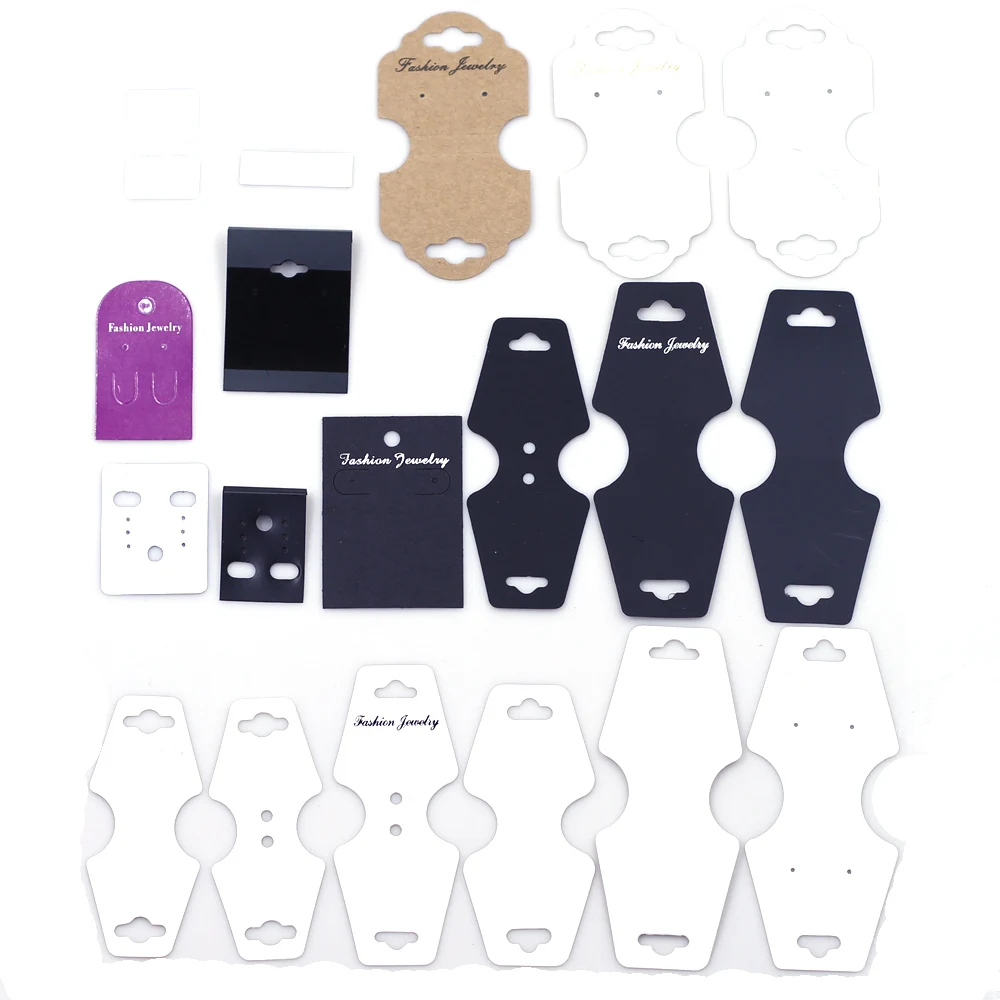 New 19 Style Paper Plastic Earring Ear Stud Ring Hang Tag Card Jewelry Show Display Packing Card Holder Packaging For Necklaces