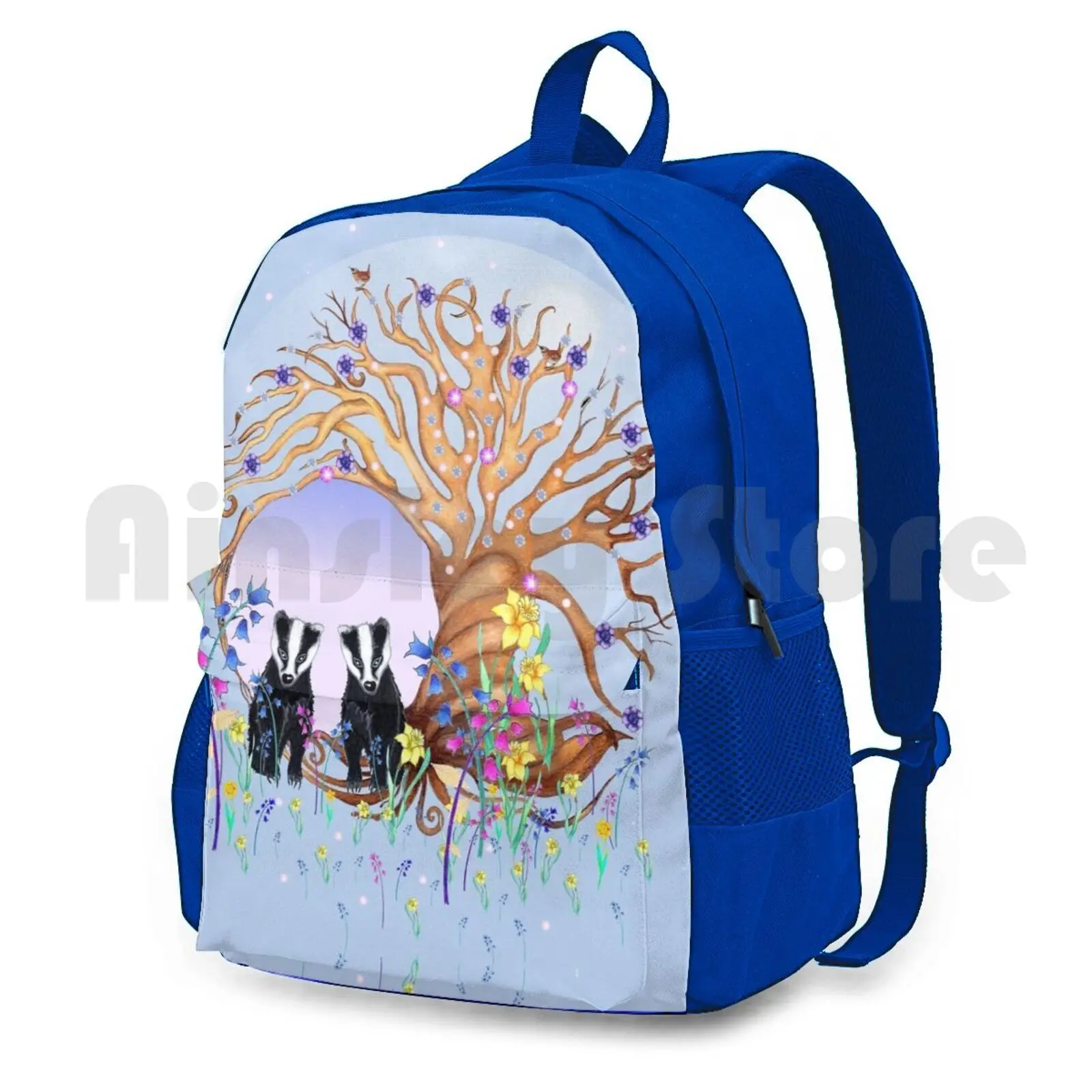 Nocturne Badger Cubs ( View 1 ) Outdoor Hiking Backpack Waterproof Camping Travel Badger Badgers Badger Cubs Cubs Animals Baby