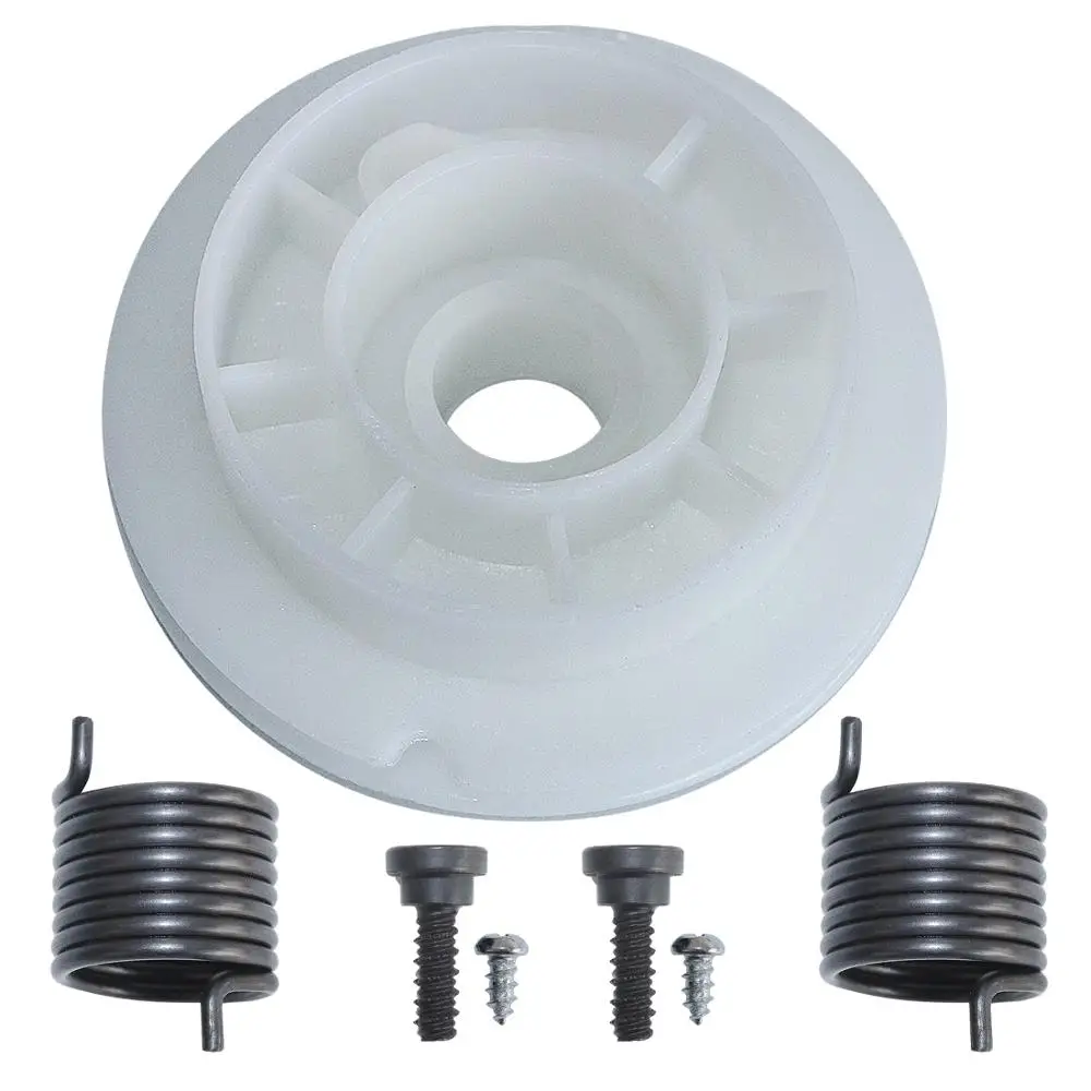 Starter Pulley & Driver Spring Kit For Husqvarna 340 345 350 435 440 445 450 Chainsaw with Screws Replaces 537423201