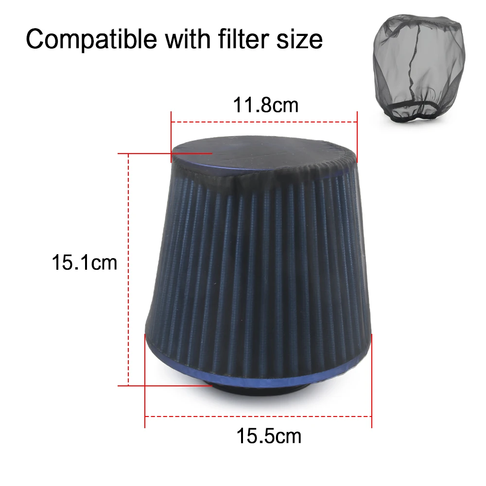 Universal Air Filter Protective Cover Black Oilproof Waterproof Air Filter Cover Black