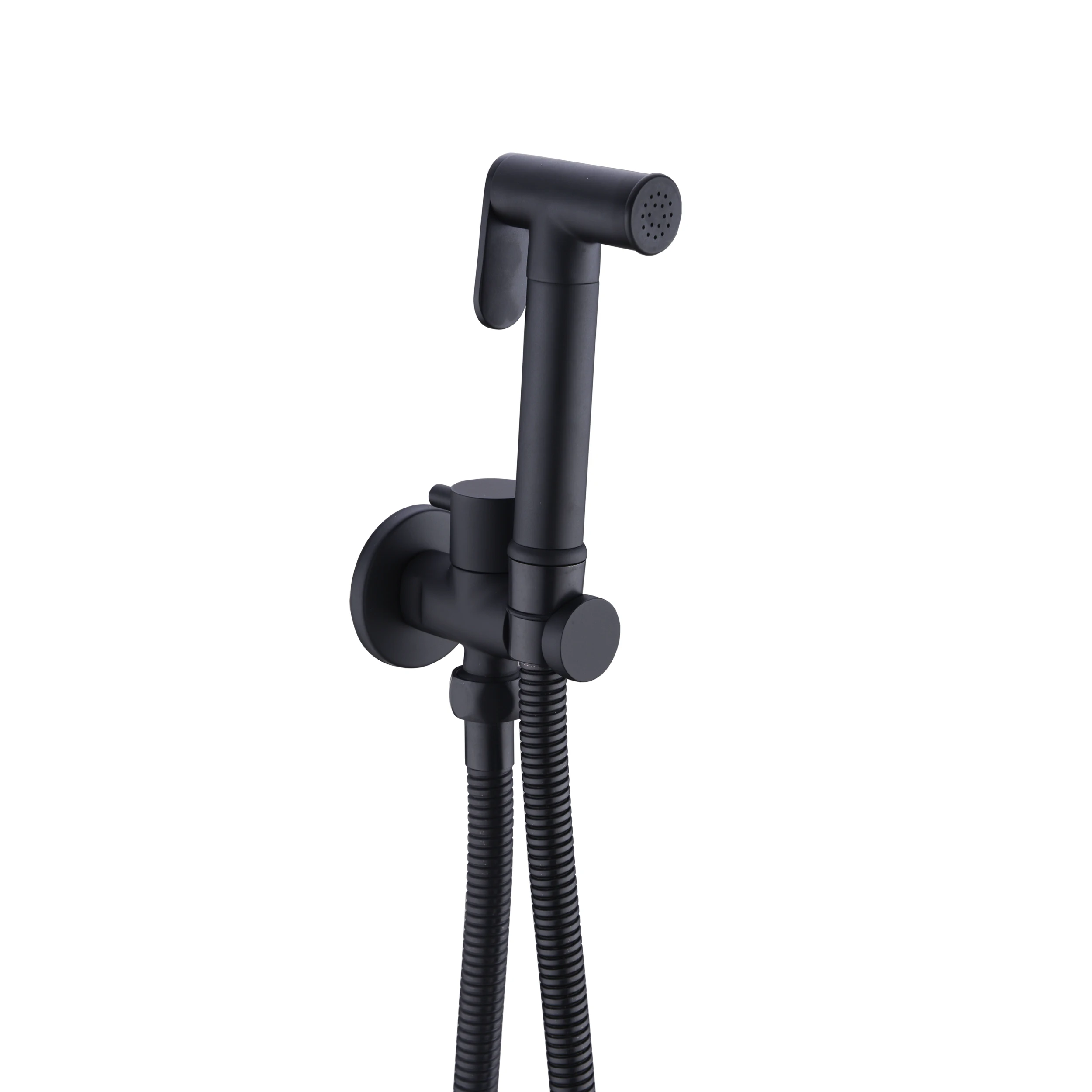 Brass Matte Black Shower Holder Support Rack Unit Spout With Hose Connector Switch  Bidet Kit