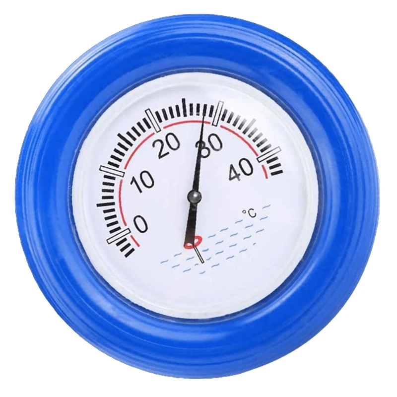 Floating Pool Thermometer Large Centigrade Dial Plate Water Temperature Gauge with String for Spa Tub Pond Blue