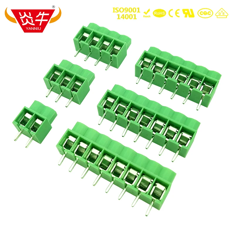 10Pcs KF166 5.0 2P ~ 12P PCB  SCREW TERMINAL BLOCKS DG166 5.0mm 2PIN ~ 12PIN CAN BE STITCHED PHOENIX CONTACT DEGSON KEFA