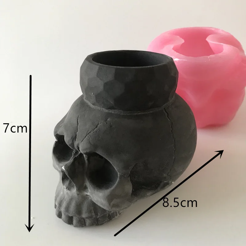 Various Skull Silicone Pot Molds 3D Cement Planter Concrete Ashtray Decor Resin Craft Mould Handmade Candle Making Tools