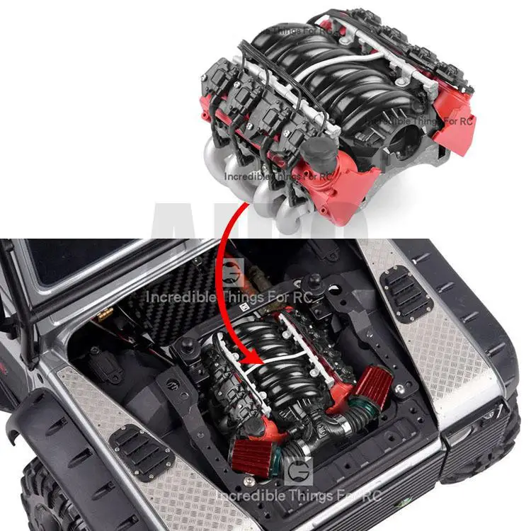 Rc Auto Ls7 V8 Simulieren Motor Motor Lüfter Kühler Kit Für 1/10 Rc Crawler Traxxas Trx4 Trx6 Axial Scx10 90046 Vs4