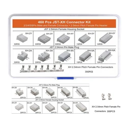 460 PCS 2.54mm JST-XHP 2/3/4/5/6 Pin Housing with 2.54mm JST XH Male/Female Pin Header Dupont Wire Connector Kit