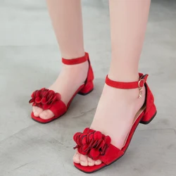 Flowers Girls Sandals 2019 Beach Children'S Shoes Princess Kids Sandals Summer Shoes Girl High Heels 4 5 7 8 9 10 11 12 Year Old