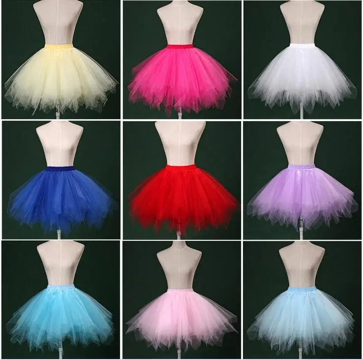 2020 neue 2018 Kurze Petticoat Tüll Röcke Frauen Elastische Stretchy Schichten Sommer Erwachsenen Tutu Rock Unterrock Rockabilly