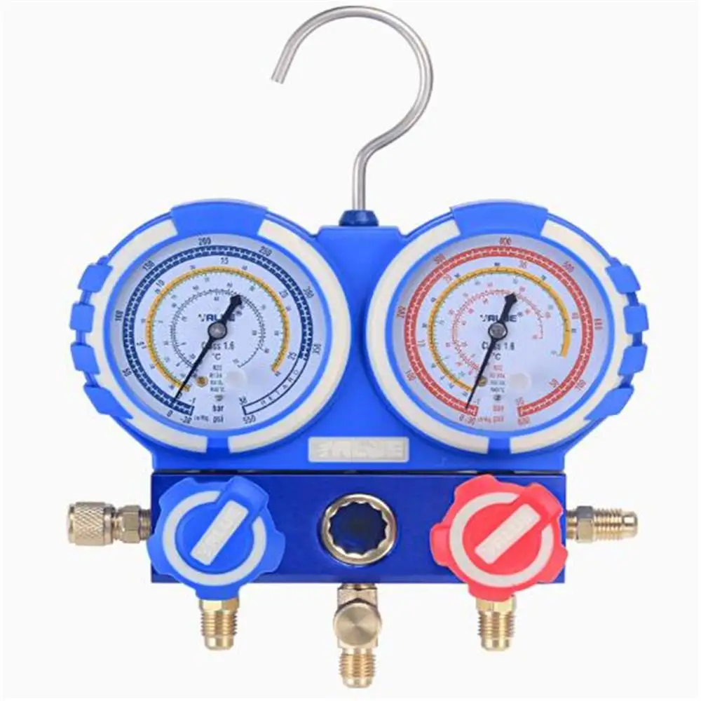 Accurate anti-collision VMG-2-R410A-B air conditioning dual gauge refrigerant refrigerant pressure gauge