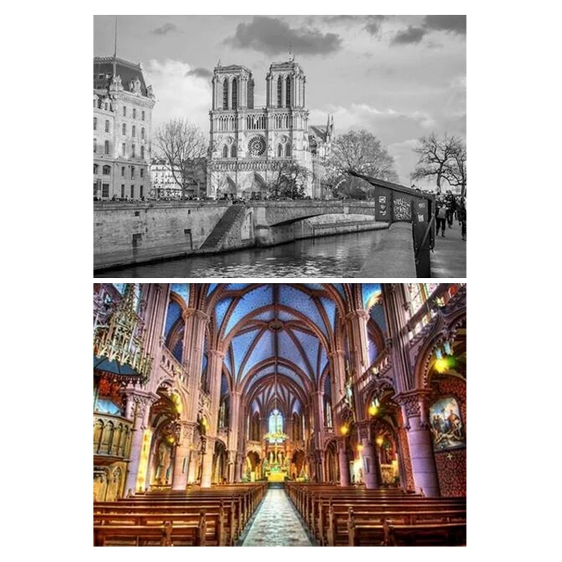 5D DIY Full Drill Diamond Painting Notre Dame de Paris Cross Stitch Embroidery Hobbies Crafts Diamond Painting Cross Stitch Kit