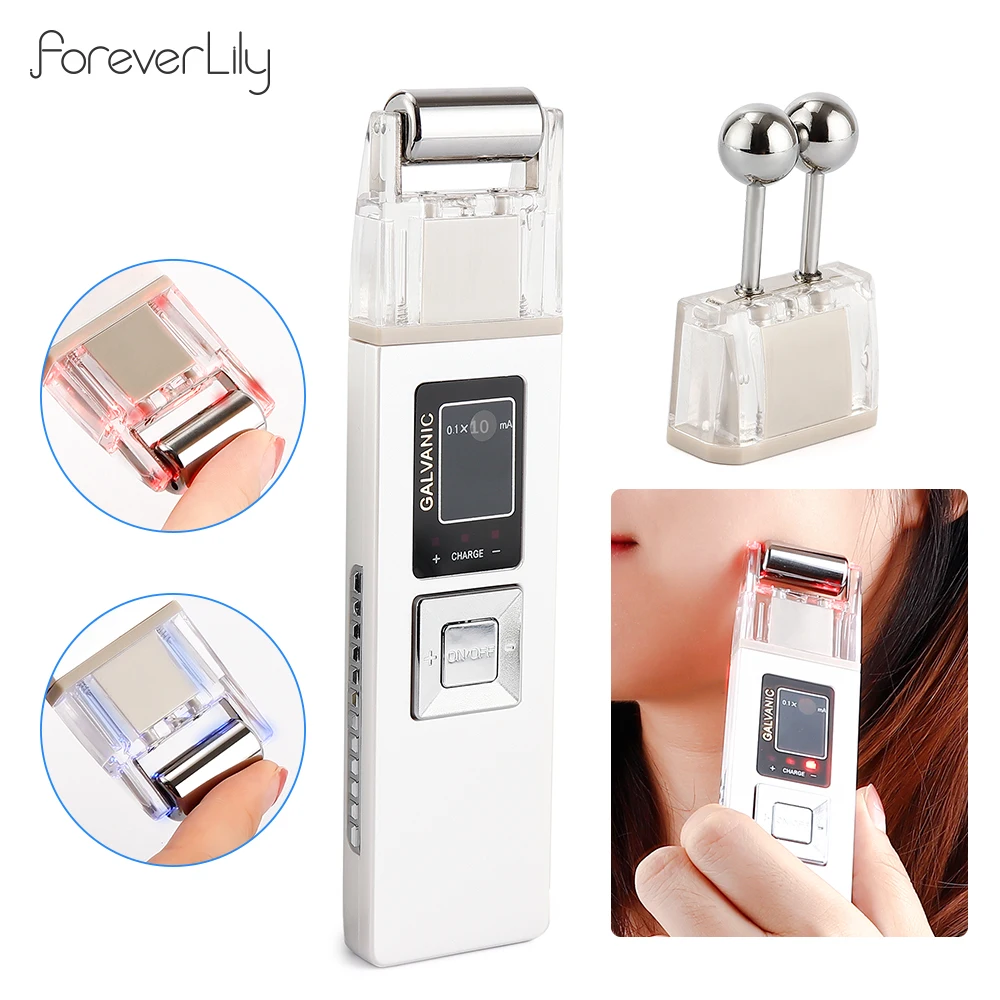 

Galvanic Facial Toning Device EMS Microcurrent Reduce Edema Anti-Wrinkle Skin Lifting Roller Ion Face Cleaning Anti Acne Machine