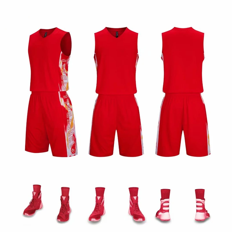 Maglie da basket da uomo Suit Boys College uniformi da basket da uomo Kit sportivo camicie pantaloncini Set abiti traspiranti