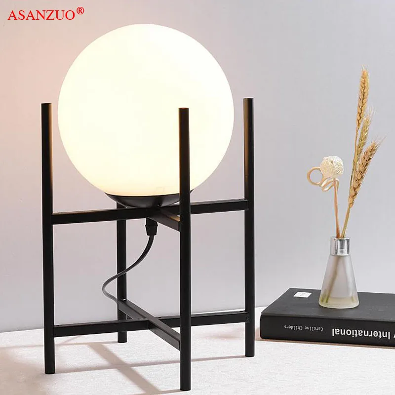 

Nordic designer glass ball table lamp modern living room lamp romantic bedroom bedside table lamp