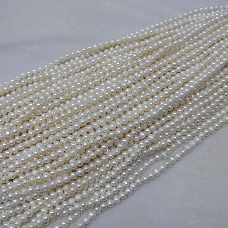 Natuurlijke Zoetwaterparel Kralen Hoge Kwaliteit 36cm Punch Ronde Losse Parels Kraal voor DIY Vrouwen Ketting Armband Sieraden Maken