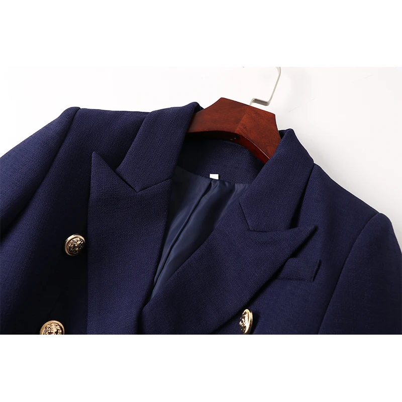 HarleyFashion Women 2021 New Color Quality Solid Royal Blue Good Fabric Spring Casual Slim Blazer