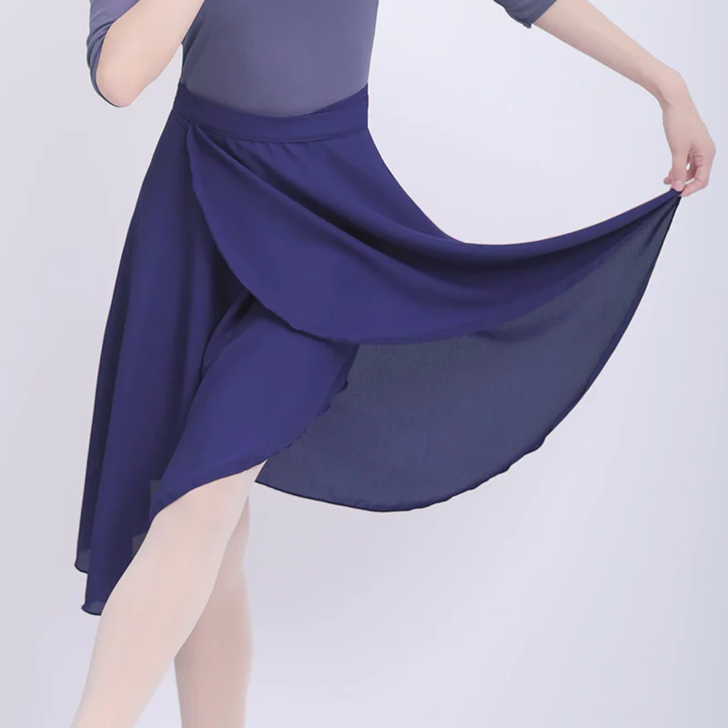 Balet Rok Wanita Dewasa Dewasa Wrap Chiffon Rok Renda Balet Tutu Skate Rok Ballerina Dance Wear