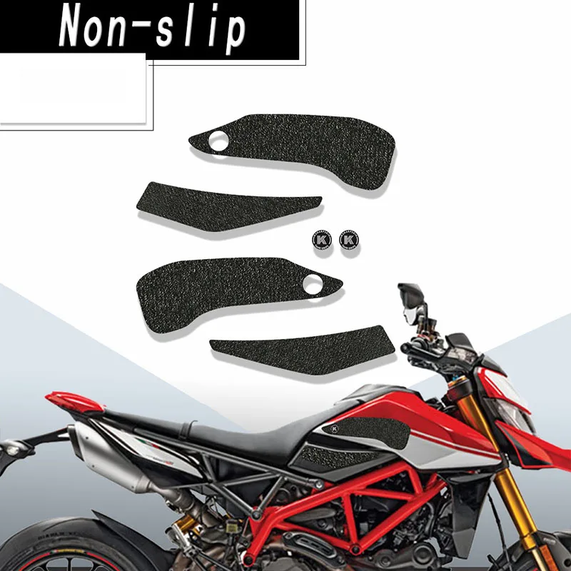 Motorcycle Protector Anti slip Fiber Tank Pad tank Side Traction Sticker For DUCATI 19 HYPERMOTARD 950