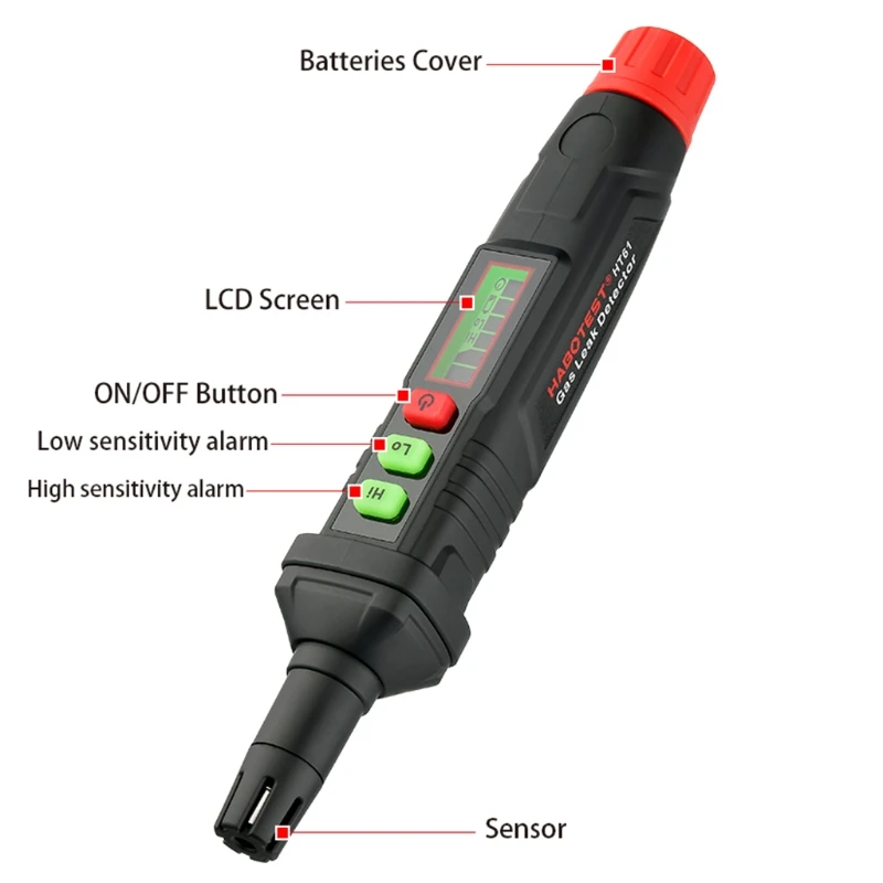 Portátil Handheld Detector de Vazamento de Gás Alarme Combustível Metano Natural Inflamável 87ha