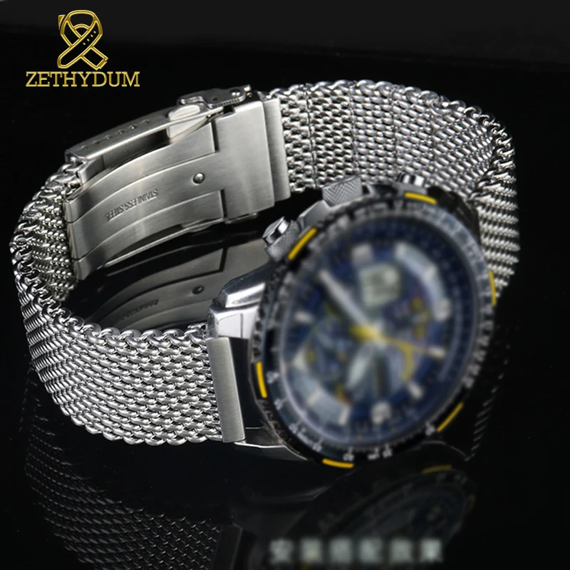 22mm High quality Milan mesh stainless steel bracelet for breitling for Citizen Blue Angel Second Generation Watch strap