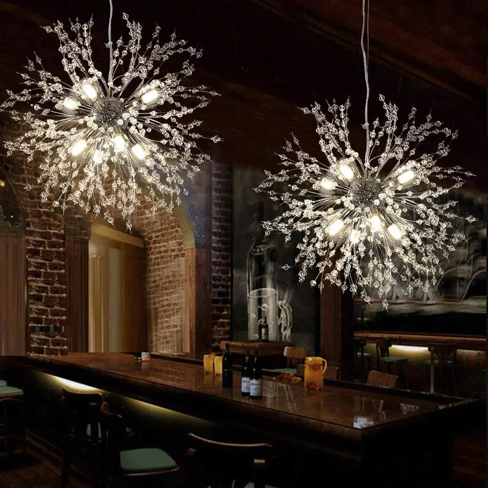 

Firework Crystal Chandelier Lighting Nordic Modern Ball Pendant Light Dining Restaurant Luster Chandelier Home Decorations