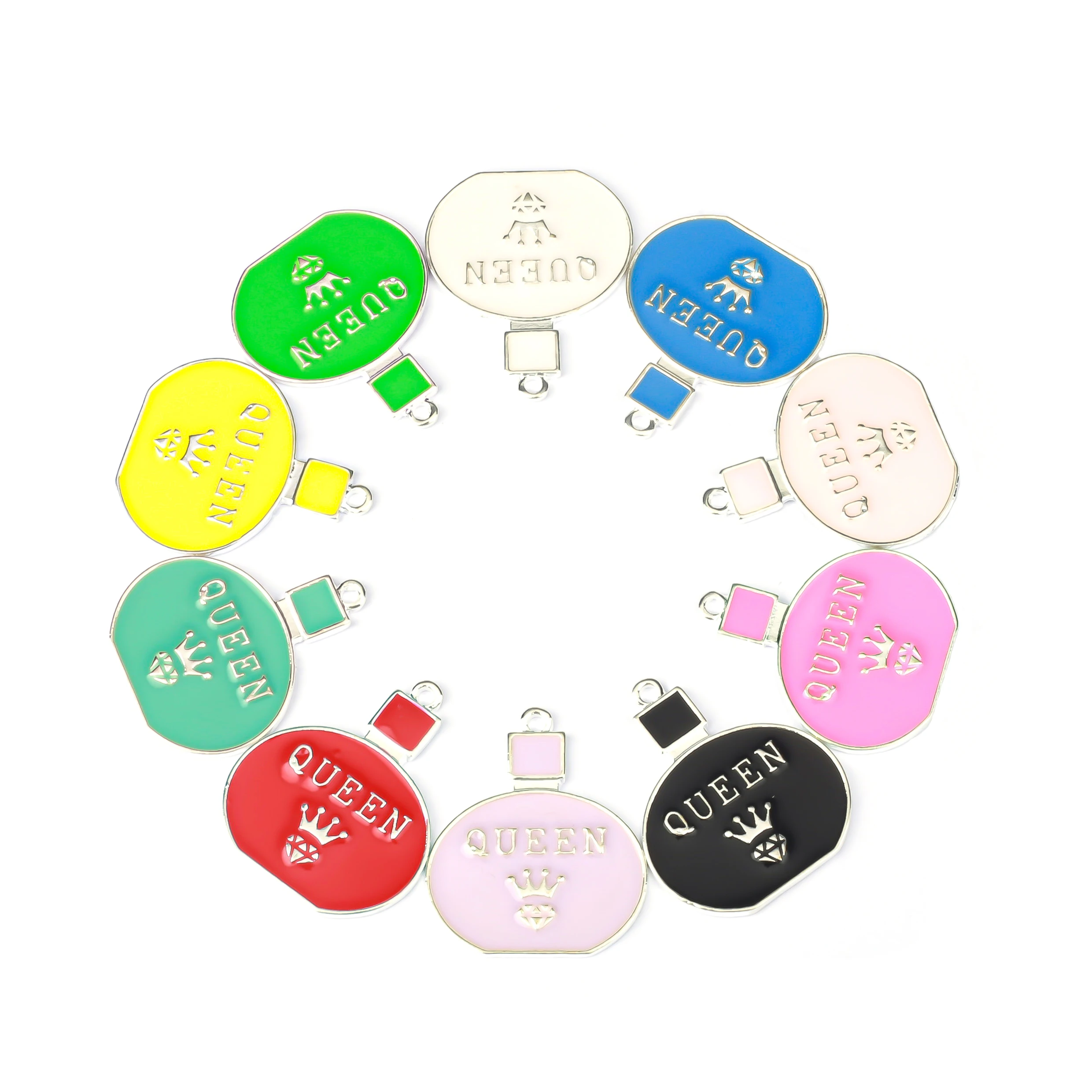 10pcs/Lot Aolly QUEEN Perfume Bottle Charms for Cute Necklaces Drop Earrings Keychain DIY Jewelry Making Findings PBR053-PBR054