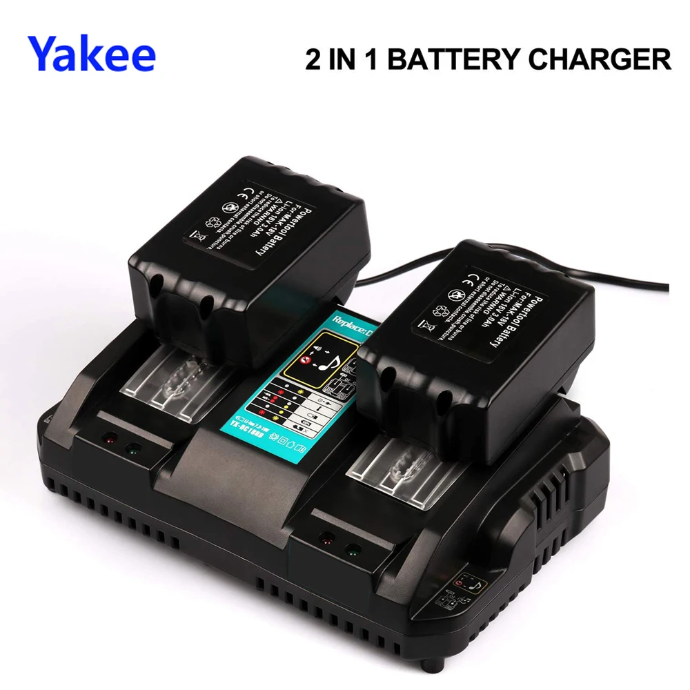 Dual Battery Charger For Makita 14.4V 18V Replacement For BL1830 Bl1430 DC18RC DC18RA Li-Ion