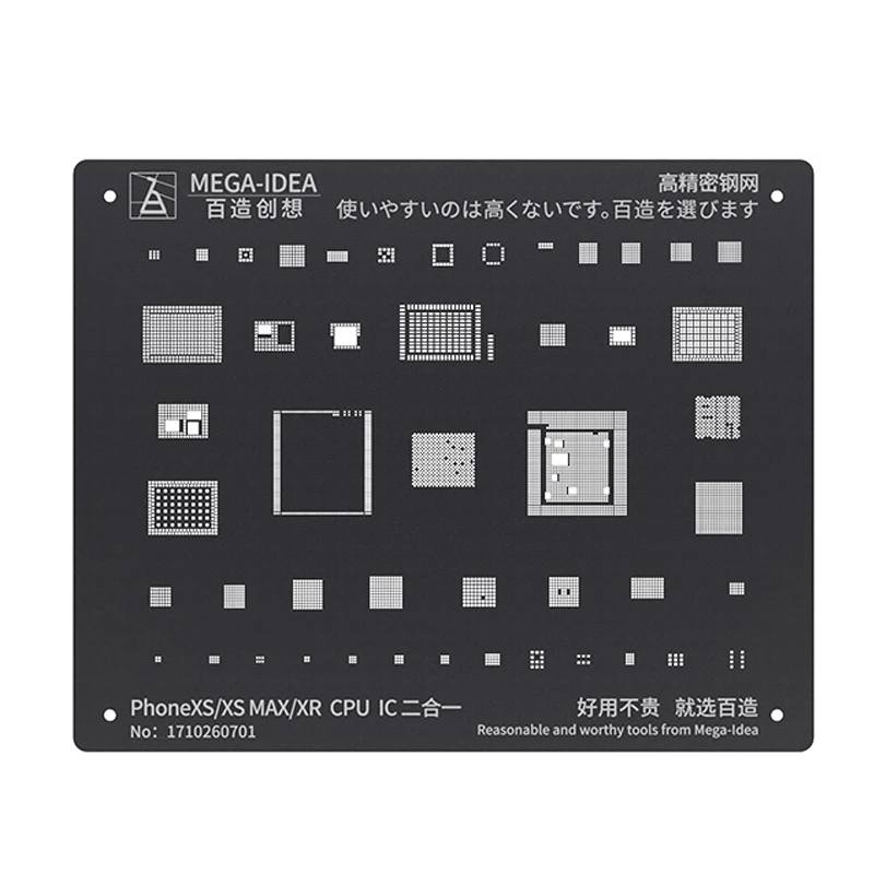 Cailloux de reballage BGA en acier noir pour iPhone, 14, 13, 12, 11 Pro MAX, XS, Poly X, 8P, 8, 7P, 7, 6S, 6 CPU, puce IC, 18, plantation, filet à