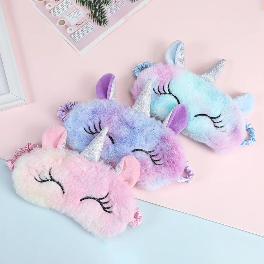 3D Unicorn Ice Cream Eye Mask Cartoon Variety Sleeping Mask Eyeshade Relax MaskPlush Eye Shade Cover For Travel Home Party Gifts