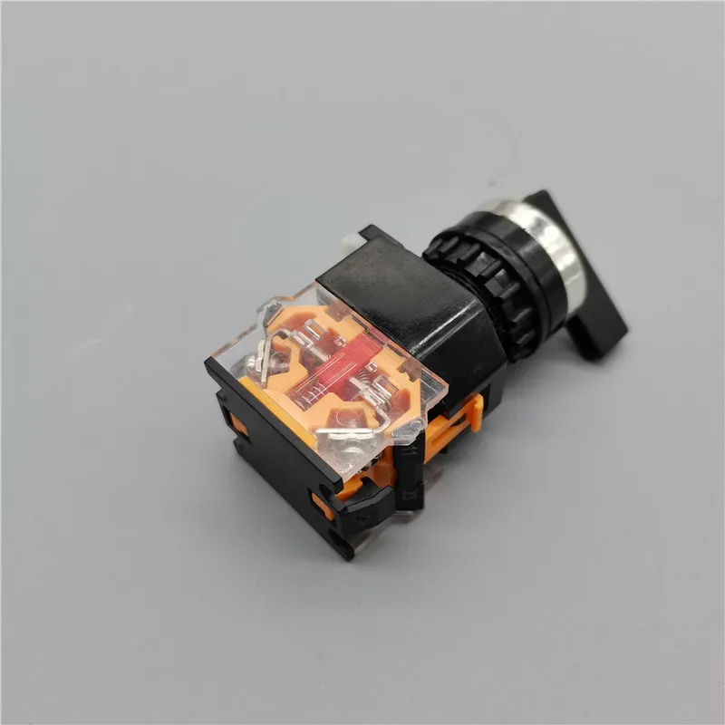 22mm Selector Knob Rotary Switch Latching Momentary 2NO 1NO1NC 2 3 Position DPST 10A 400V Power Switch ON/OFF Red Green Black