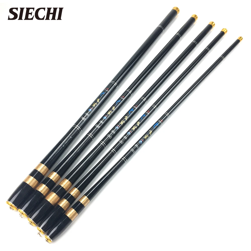 

SIECHI Telescopic Fishing Rod Carbon Fiber 3.6m-7.2m Stream Fishing Rods Ultra Light Hand Pole Carp Fishing Feeder Rod Tenkara