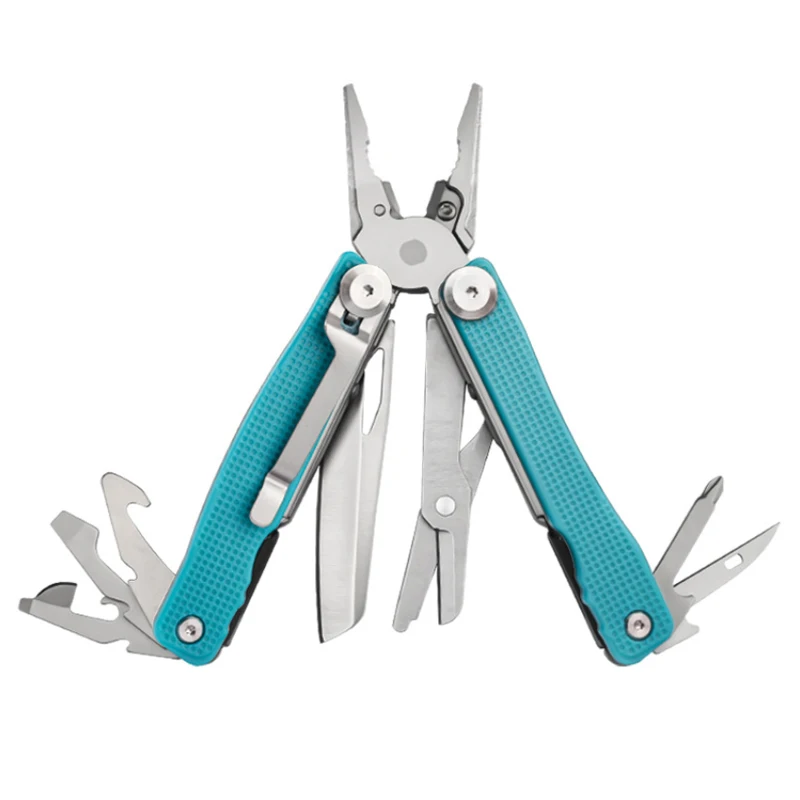 HRC78K EDC Camping New Blue Multitool Plier Cable Wire Cutter Multifunctional Multi Tools Outdoor Camping Folding Knife Pliers