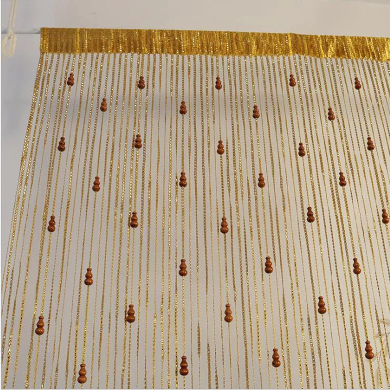 ZiDeTang Glitter S Style Gourd Beads Door Curtain Partition for Home Room Divider Hotel Cafe Interior Decoration Tassel  Curtain