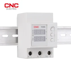 CNC YC9VA guida Din doppio Display regolabile sovratensione corrente e dispositivo di protezione sottotensione relè di protezione 220V 230V