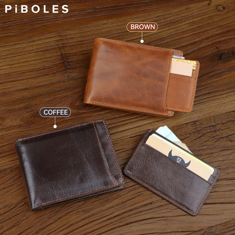 Portable Genuine Leather Men Wallet Slim Leather Card Slots Wallet For Women Business Card Driver License Holder Coin Purse