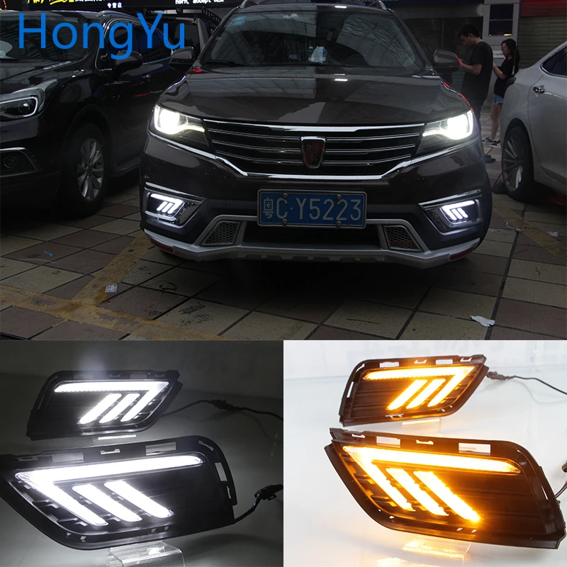 

For Roewe RX5 2016 2017 2018 2019 Led Daytime Running Lights DRL Fog Lamp with Yellow Turn Signal Lamp