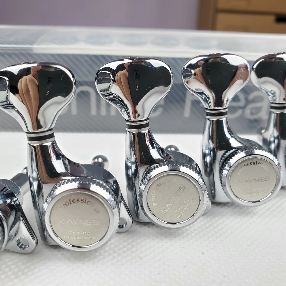 KAYNES Guitar Locking Tuners Electric Guitar Machine Heads Tuners Lock String Tuning Pegs for LP, SG, TL,ST Style Chrome Silver