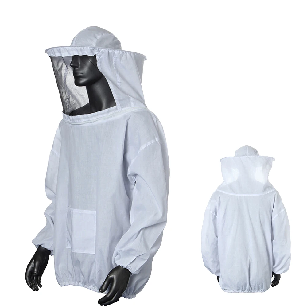 Beekeeping Protective Jacket Farm Smock Suit Bee Keeping Sleeve Hat Equip Suit Keeping Beekeeper Clothes Veil Breathable Dress view 2